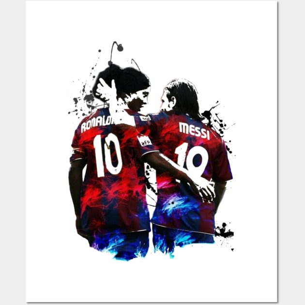 Illustration Messi And Ronaldinho Wall Art by ivonlionard